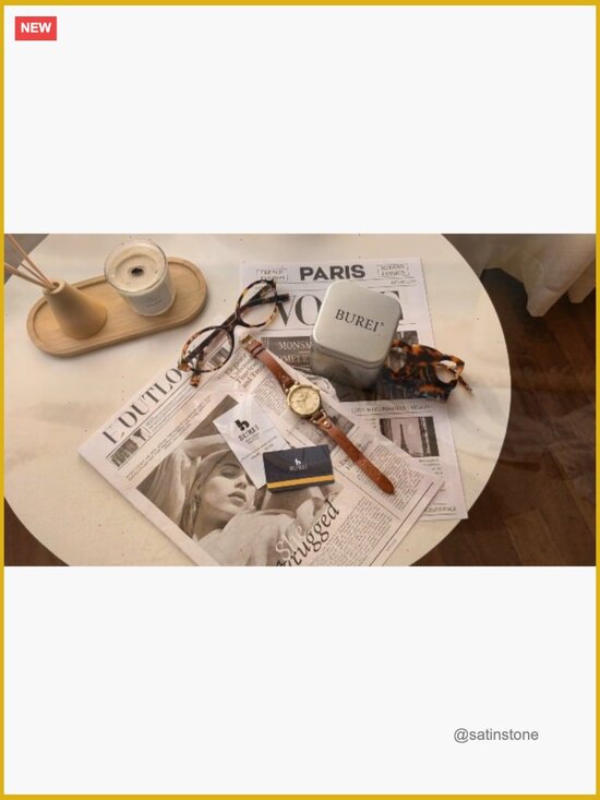Analog Quartz Watch with Leather Strap - Japanese Movement - Water Resistant - main image 4